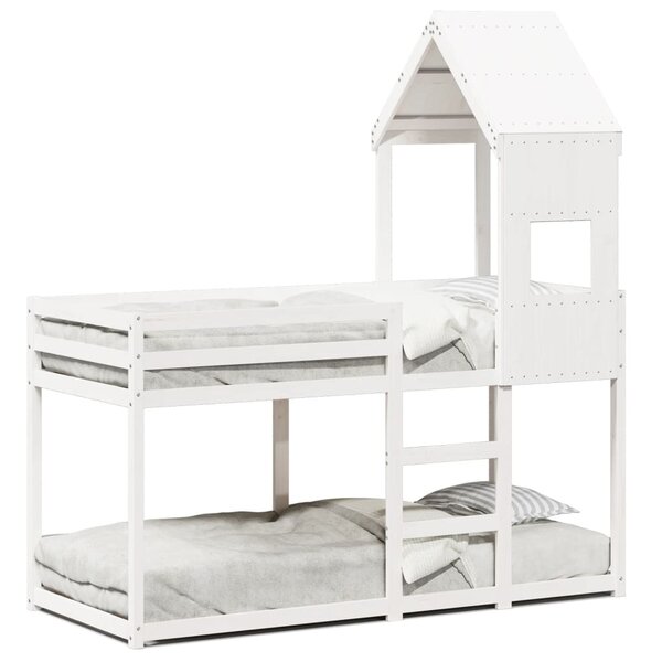 vidaXL Lit superposé sans matelas blanc 75x190 cm bois de pin massif