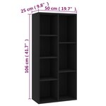 vidaXL Bibliothèque Noir 50x25x106 cm Bois d'ingénierie