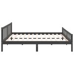 vidaXL Cadre de lit sans matelas gris bois massif