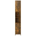 vidaXL Armoire de bain Chêne fumé 30x30x183 5 cm Bois d'ingénierie