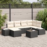 vidaXL Ensemble de Canapés de Jardin 6 Pièces avec Coussins Brown Poly Rattan