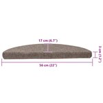 vidaXL Tapis autoadhésifs de marches 5 Pièces Crème 56x17x3 cm Aiguilleté