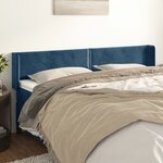 vidaXL Tête de lit avec oreilles Bleu foncé 163x16x78/88 cm Velours