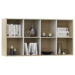 vidaXL Bibliothèque/Buffet Blanc et chêne sonoma 66x30x130cm Aggloméré
