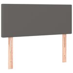 vidaXL Sommier à lattes de lit avec matelas Gris 100x200 cm Similicuir