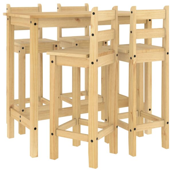 vidaXL Ensemble de bar 5 Pièces Bois de pin massif