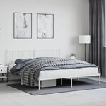 vidaXL Cadre de lit métal avec tête de lit blanc 180x200 cm