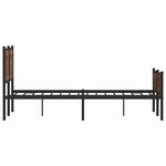 vidaXL Cadre de lit en métal sans matelas chêne marron 140x190 cm