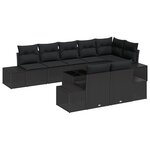 vidaXL Ensemble de canapé de jardin 9 pièces avec coussins Beige en poly-rattan