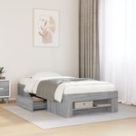 vidaXL Cadre de lit sans matelas sonoma gris 75x190 cm