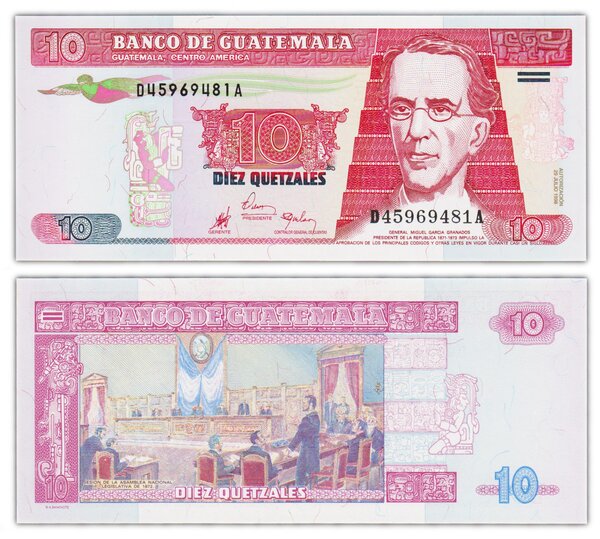 Billet de collection 10 quetzales 1998 guatemala - neuf - p101