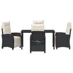 vidaXL Ensemble de salle à manger de jardin 5 pièces Rattan poly noir