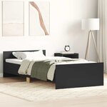 vidaXL Cadre de lit sans matelas noir 90x200 cm bois d'ingénierie
