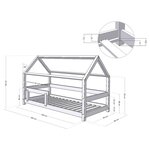 Lit cabane avec étagère 80 x 180 naturel