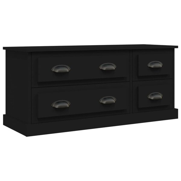 vidaXL Meuble TV noir 100x35 5x45 cm bois d'ingénierie