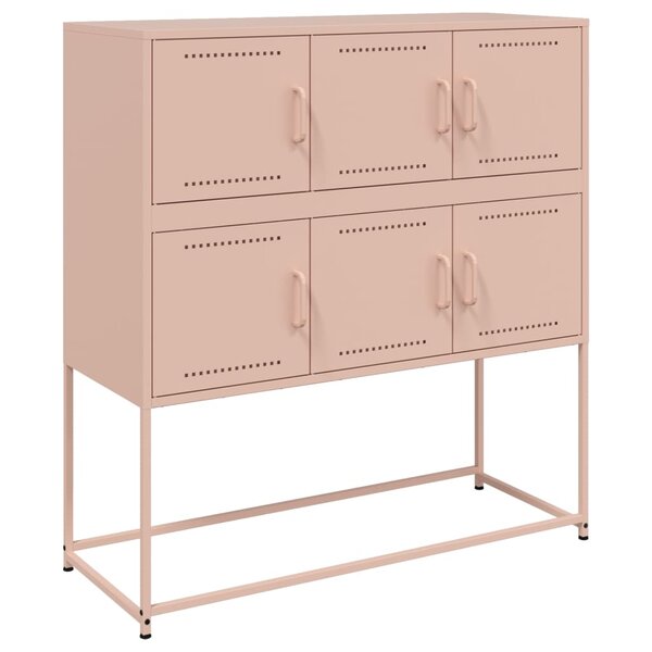 vidaXL Buffet rose 100 5x39x107 cm acier laminé à froid