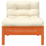 vidaXL Canapé de jardin sans accoudoirs coussins 2 Pièces bois massif pin