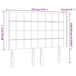 vidaXL Tête de lit à LED Gris foncé 147x16x118/128 cm Tissu