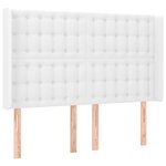 vidaXL Sommier à lattes de lit matelas LED Blanc 140x200 cm Similicuir