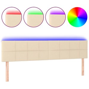 vidaXL Tête de lit à LED Crème 180x5x78/88 cm Tissu