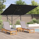 vidaXL Parasol Cantilever Roma Noir 286x285x265 cm Aluminium