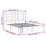 vidaXL Cadre de lit sans matelas blanc 160x200 cm bois de pin massif
