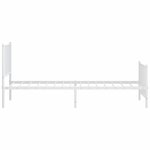 vidaXL Cadre de lit métal avec tête de lit/pied de lit blanc 90x200 cm