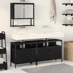 vidaXL Ensemble de meubles de salle de bain 3 pièces Chêne noir Bois d'ingénierie