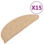 vidaXL Tapis d'escalier autocollants 15 Pièces 56x17x3 cm Marron clair