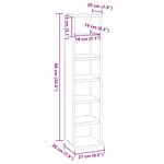 vidaXL Armoire à CD Chêne fumé 21x20x88 cm Bois d'ingénierie