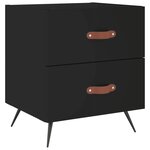 vidaXL Tables de chevet 2 Pièces noir 40x35x47 5 cm bois d’ingénierie