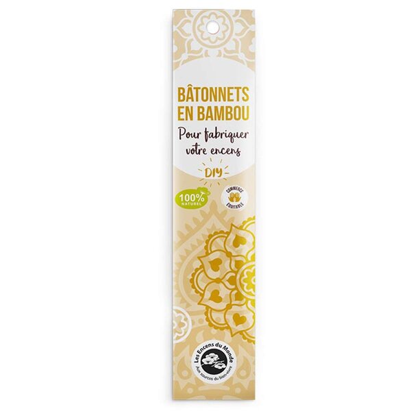 DIY encens - 100 Bâtonnets nus en bambou
