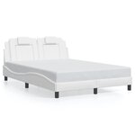 vidaXL Cadre de lit avec lumières LED blanc 140x190 cm similicuir