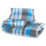 vidaXL Ensemble de housse de couette Bleu et gris 140x200 cm Coton