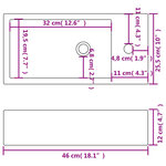 vidaXL Vasque + trou de robinet Céramique Blanc 46 x 25 5 x 12 cm