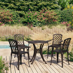 vidaXL Ensemble de bistro 5 Pièces Aluminium coulé Bronze