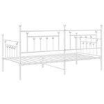vidaXL Cadre de Lit de Jour Blanc 100x190 cm en Acier