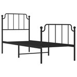 vidaXL Cadre de lit métal sans matelas avec pied de lit noir 80x200 cm
