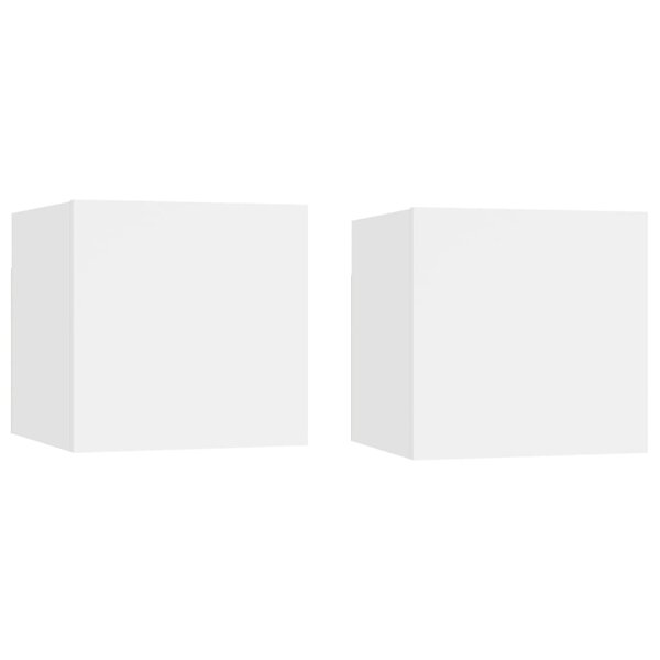 vidaXL Meubles TV muraux 2 Pièces Blanc 30 5x30x30 cm