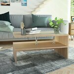 vidaXL Table basse Bois d'ingénierie 90x59x42 cm Chêne