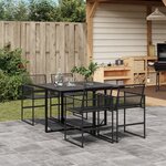 vidaXL Ensemble à manger de jardin 5 Pièces Noir Résine tressée