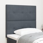 Tête de lit en velours gris foncé capitonnée 80 cm