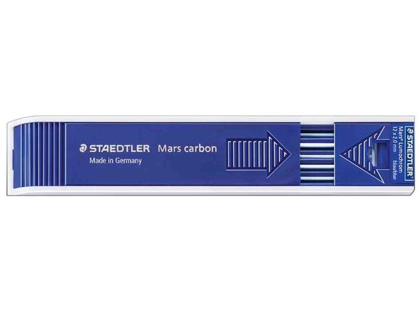 Etui de 12 Mines Mars Carbon pour porte mines 2 mm Bleu STAEDTLER