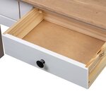 vidaXL Table console Blanc 110x40x72 cm Pin solide Gamme Panama