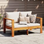 vidaXL Canapé de jardin avec coussins 2 places bois massif d'acacia