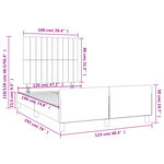 vidaXL Cadre de lit sans matelas crème 120x190 cm tissu