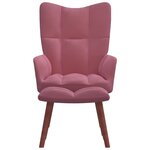 vidaXL Chaise de relaxation avec repose-pied Rose Velours