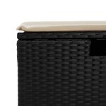 vidaXL Tabouret de jardin avec coussin noir 55x55x37 cm résine tressée
