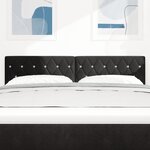 vidaXL Tête de lit LED avec boutons en cristal noir 72 cm Velours