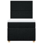 vidaXL Sommier à lattes de lit et matelas Noir 80x200 cm Tissu